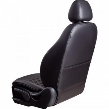 9 449 р. Комплект чехлов для сидений (к.Drive Active РЗСиС 60/40 3Г Илана+Орегон) ТУРИН ст РОМБ Lord Autofashion  Лада Гранта FL ( 2191,  2190,  2194,  2192) (2018-2025) лифтбэк рестайлинг, седан рестайлинг, универсал рестайлинг, хэтчбек рестайлинг (черный, вставка черная+бежевая, строчка бежевая)  с доставкой в г. Керчь. Увеличить фотографию 4
