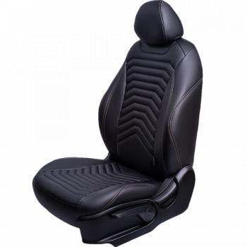 Комплект чехлов для сидений (РЗС 60/40 3Г Орегон) БАЙРОН ст ПРЕЗИДЕНТ Lord Autofashion Лада XRAY (2016-2022) (черный, вставка черная, строчка бежевая)