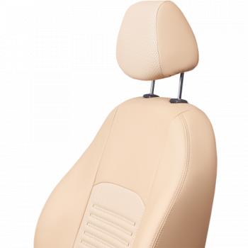9 449 р. Комплект чехлов для сидений (РЗС 60/40 3Г Илана+Орегон) ТУРИН СТ Lord Autofashion Nissan Juke 1 YF15 дорестайлинг (2010-2014) (бежевый, вставка бежевая, строчка бежевая)  с доставкой в г. Керчь. Увеличить фотографию 6