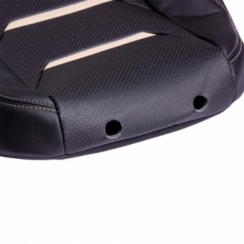 6 999 р. Комплект чехлов для сидений (РЗС 60/40+подлок. 3Г Орегон) ТУРИН-2 Lord Autofashion  Nissan Qashqai  2 (2013-2022) J11 дорестайлинг, J11 рестайлинг (черный, вставка черная+бежевая, строчка бежевая)  с доставкой в г. Керчь. Увеличить фотографию 2