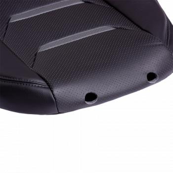7 999 р. Комплект чехлов для сидений (РЗС 60/40+подлок. 3Г Орегон) ТУРИН-2 Lord Autofashion  Nissan Qashqai  2 (2013-2022) J11 дорестайлинг, J11 рестайлинг (черный, вставка черная+серая, строчка серая)  с доставкой в г. Керчь. Увеличить фотографию 8