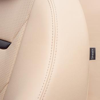 6 999 р. Комплект чехлов для сидений (РЗС 60/40+подлок. 3П Орегон) ТУРИН-2 Lord Autofashion  Nissan Tiida  1 седан (2007-2014) C11 дорестайлинг, C11 рестайлинг (бежевая, вставка бежевая+черная, строчка бежевая)  с доставкой в г. Керчь. Увеличить фотографию 5