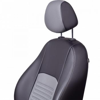 6 199 р. Комплект чехлов для сидений (к.Comfort РЗС 60/40 3П Илана+Орегон) ТУРИН СТ Lord Autofashion  Nissan Tiida  1 хэтчбек (2010-2014) C11 рестайлинг (черный, вставка серая, строчка серая)  с доставкой в г. Керчь. Увеличить фотографию 5
