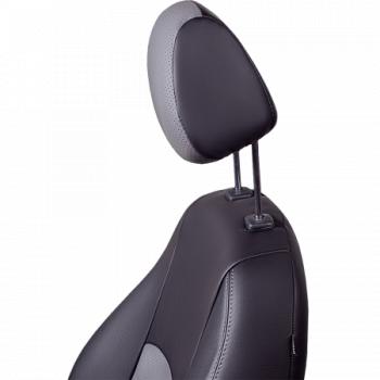 6 199 р. Комплект чехлов для сидений (к.Comfort РЗС 60/40 3П Илана+Орегон) ТУРИН СТ Lord Autofashion  Nissan Tiida  1 хэтчбек (2010-2014) C11 рестайлинг (черный, вставка серая, строчка серая)  с доставкой в г. Керчь. Увеличить фотографию 6