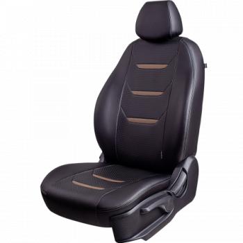 Комплект чехлов для сидений (РЗС 40/60 3Г Орегон) ТУРИН-2 Lord Autofashion Opel Astra  J (2009-2015) хэтчбек 5 дв. дорестайлинг, седан рестайлинг (черная, вставка черная+темно-коричневая, строчка темно-коричневая)