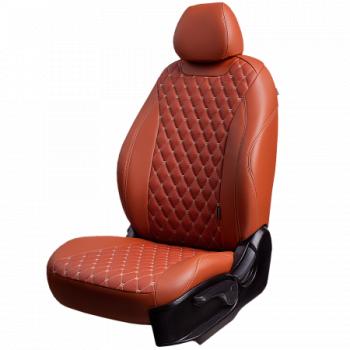 Комплект чехлов для сидений (РЗС 60/40 2П+1Г Орегон) БАЙРОН ст БАЙРОН Lord Autofashion Renault Duster  HS (2015-2021) рестайлинг (коричневый, вставка коричневая, строчка бежевая)
