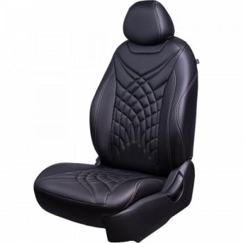 Комплект чехлов для сидений (РЗС 60/40 2П+1Г Орегон) БАЙРОН ст ЖУК Lord Autofashion Renault Duster  HS (2015-2021) рестайлинг (черный, вставка черная, строчка бежевая)
