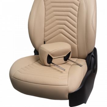 19 399 р. Комплект чехлов для сидений (РЗС Орегон) БАЙРОН ст ПРЕЗИДЕНТ Lord Autofashion  Nissan Terrano  D10 (2013-2016), Renault Duster  HS (2010-2015) (бежевый, вставка бежевая, строчка бежевая)  с доставкой в г. Керчь. Увеличить фотографию 6
