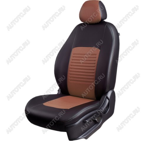 9 449 р. Комплект чехлов для сидений (к.Drive РЗС 60/40 3Г Илана+Орегон) ТУРИН СТ Lord Autofashion  Renault Duster  HM (2021-2024) рестайлинг (черный, вставка темно-коричневая+бежевая, строчка темно-коричневая)  с доставкой в г. Керчь