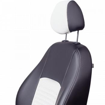 9 449 р. Комплект чехлов для сидений (ЦЗС 3Г Илана+Орегон) ТУРИН СТ Lord Autofashion Renault Fluence рестайлинг (2012-2016) (черный, вставка белая, строчка белая)  с доставкой в г. Керчь. Увеличить фотографию 7