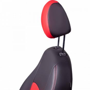 4 999 р. Комплект чехлов для сидений (ЦЗС 3Г Илана и Орегон) ТУРИН СТ Lord Autofashion  Renault Symbol  седан (2008-2012) LU (черный, вставка красная, строчка красная)  с доставкой в г. Керчь. Увеличить фотографию 5