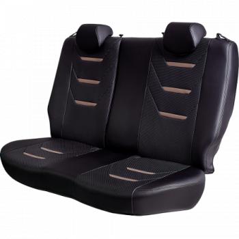 14 599 р. Комплект чехлов для сидений (к.Ambition РЗСиС 40/60 2 Г Орегон) ТУРИН-2 Lord Autofashion  Skoda Fabia  Mk2 (2007-2014) универсал дорестайлинг, хэтчбэк дорестайлинг, универсал рестайлинг, хэтчбэк рестайлинг (черный, вставка черная+темно-коричневая, строчка темно-коричневая)  с доставкой в г. Керчь. Увеличить фотографию 6