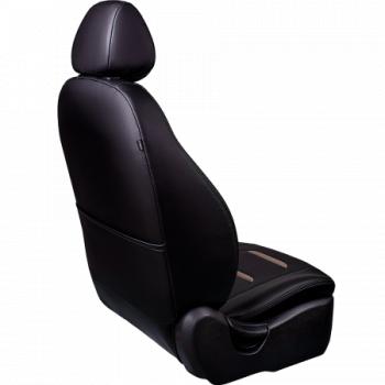 14 599 р. Комплект чехлов для сидений (к.Ambition РЗСиС 40/60 2 Г Орегон) ТУРИН-2 Lord Autofashion  Skoda Fabia  Mk2 (2007-2014) универсал дорестайлинг, хэтчбэк дорестайлинг, универсал рестайлинг, хэтчбэк рестайлинг (черный, вставка черная+темно-коричневая, строчка темно-коричневая)  с доставкой в г. Керчь. Увеличить фотографию 4