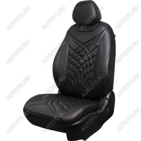 21 349 р. Комплект чехлов для сидений (РЗСиС 40/60+подлок.+отдел.бок. 3Г Орегон) БАЙРОН ст ЖУК Lord Autofashion Skoda Octavia A5 рестайлинг универсал (2008-2013) (черный, вставка черная, строчка черная)  с доставкой в г. Керчь