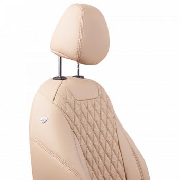 10 299 р. Комплект чехлов для сидений (Орегон) БАЙРОН ст БАЙРОН Lord Autofashion Subaru Forester SJ дорестайлинг (2012-2016) (бежевый, вставка бежевая, строчка бежевая)  с доставкой в г. Керчь. Увеличить фотографию 4