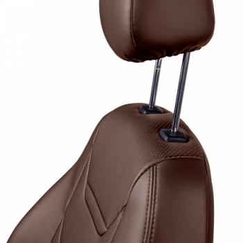 10 299 р. Комплект чехлов для сидений (РЗСиС 40/60 2П+1Г Орегон) ТУРИН-2 Lord Autofashion  Volkswagen Polo  5 (2009-2020) седан дорестайлинг, седан рестайлинг (темно-коричневый, вставка темно-коричневая, строчка темно-коричневая)  с доставкой в г. Керчь. Увеличить фотографию 7