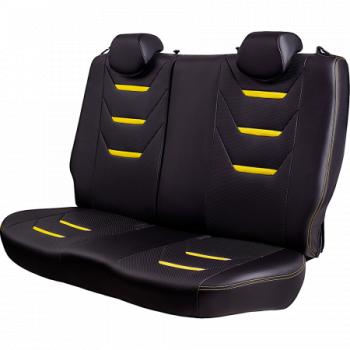 10 299 р. Комплект чехлов для сидений (РЗСиС 40/60 2П+1Г Орегон) ТУРИН-2 Lord Autofashion  Volkswagen Polo  5 (2009-2020) седан дорестайлинг, седан рестайлинг (черный, вставка черная+желтая, строчка желтая)  с доставкой в г. Керчь. Увеличить фотографию 8