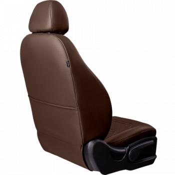 23 999 р. Комплект чехлов для сидений (ЦЗС 2П+1Г Орегон) ТУРИН-2 Lord Autofashion  Volkswagen Polo  5 (2009-2020) седан дорестайлинг, седан рестайлинг (темно-коричневый, вставка темно-коричневая, строчка темно-коричневая)  с доставкой в г. Керчь. Увеличить фотографию 4