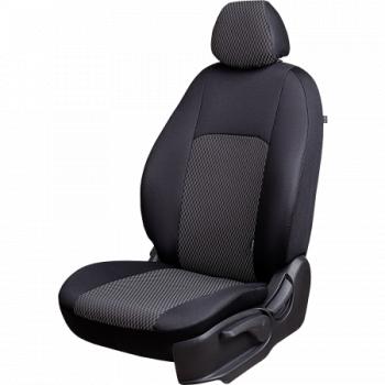 Комплект чехлов для сидений (7 мест Жаккард) Дублин Lord Autofashion ГАЗ ГАЗель ( 3221,  3221,Бизнес) - Соболь ( 2217 автобус,  2217 Бизнес автобус) (черный, вставка Прямоугольник черная)