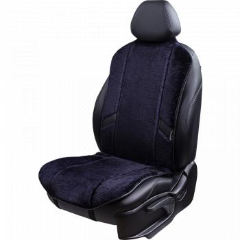 Накидка на сиденье (1 место Р. 4418 натур. мех) Меховая Lord Autofashion  (черника 12мм, строчка черная)