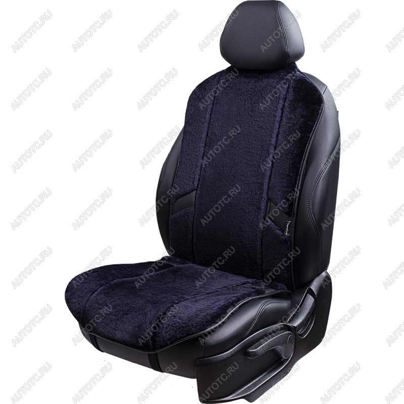 10 199 р. Накидка на сиденье (1 место Р. 4418 натур. мех) Меховая Lord Autofashion   (черника 12мм, строчка черная)  с доставкой в г. Керчь