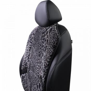 16 777 215 р. Накидка на сиденье (1 место Р. 6217 натур. мех) Меховая Lord Autofashion   (рысь-леопард на сером, строчка чёрная)  с доставкой в г. Керчь. Увеличить фотографию 8