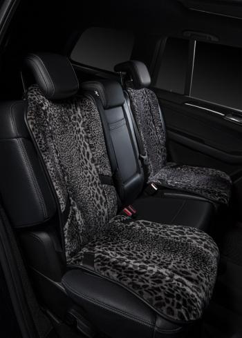 16 777 215 р. Накидка на сиденье (1 место Р. 6217 натур. мех) Меховая Lord Autofashion   (рысь-леопард на сером, строчка чёрная)  с доставкой в г. Керчь. Увеличить фотографию 5