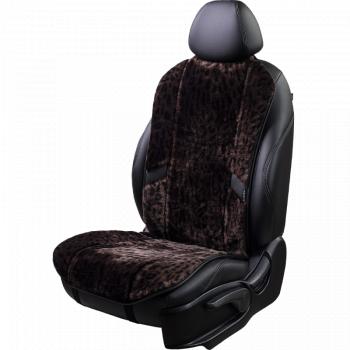 Накидка на сиденье (1 место Р. 7519 натур. мех) Меховая Lord Autofashion  (орех-леопард, строчка черная)