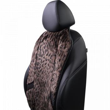 10 199 р. Накидка на сиденье (1 место Р. 7519 натур. мех) Меховая Lord Autofashion   (орех-леопард, строчка черная)  с доставкой в г. Керчь. Увеличить фотографию 5