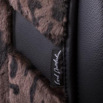 10 199 р. Накидка на сиденье (1 место Р. 7519 натур. мех) Меховая Lord Autofashion   (орех-леопард, строчка черная)  с доставкой в г. Керчь. Увеличить фотографию 9