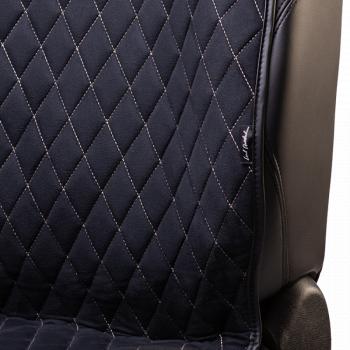 2 359 р. Накидка (2 места Софа) АЛЯСКА ст РОМБ Lord Autofashion   (черный, строчка бежевая)  с доставкой в г. Керчь. Увеличить фотографию 3
