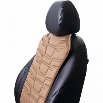 2 599 р. Накидка на сиденье (1 место Афины) ЛЮКС ст ФОРТ Lord Autofashion   (бежевый, строчка коричневая )  с доставкой в г. Керчь. Увеличить фотографию 8