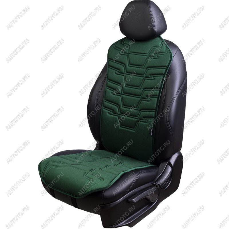 2 599 р. Накидка на сиденье (1 место Афины) ЛЮКС ст ФОРТ Lord Autofashion   (зеленый, строчка темно-зеленая)  с доставкой в г. Керчь