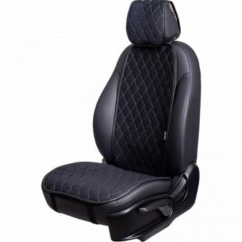 Накидка на сиденье (1 место Софа) МОНРО ст РОМБ Lord Autofashion  (черный, строчка бежевая)