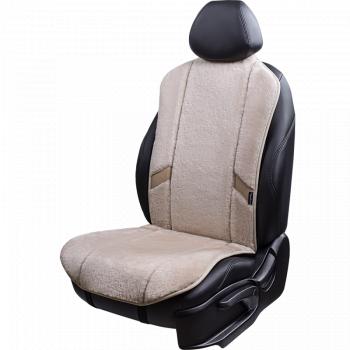 Накидка на сиденье (1 место Р 2915 Мутон/ Орегон) МУТОН Lord Autofashion  (сливки, вставка бежевая, строчка белая)