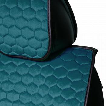 3 399 р. Накидка на сиденье (2 места Афины) ТЕЙЛОР ст СОТА Lord Autofashion   (бирюзовый, строчка бежевая)  с доставкой в г. Керчь. Увеличить фотографию 2