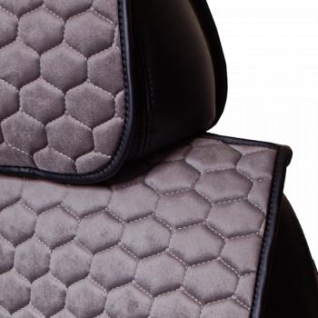 3 399 р. Накидка на сиденье (2 места Афины) ТЕЙЛОР ст СОТА Lord Autofashion   (графит, строчка серая)  с доставкой в г. Керчь. Увеличить фотографию 3