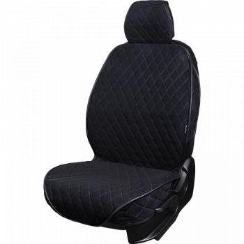 3 099 р. Накидка на сиденье (2 места Софа) ФЕНИКС ст РОМБ Lord Autofashion   (черный, строчка синяя)  с доставкой в г. Керчь. Увеличить фотографию 3