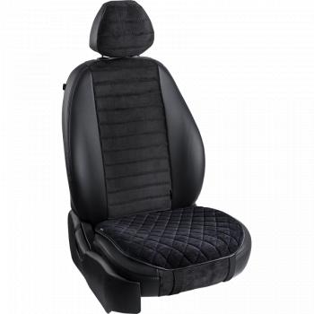 Подушка-комфорт ст РОМБ (Софа) Lord Autofashion  (черный, строчка синяя)