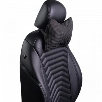 329 р. Подушка-косточка (жаккард) Lord Autofashion   (черный, строчка Ёж белая)  с доставкой в г. Керчь. Увеличить фотографию 4