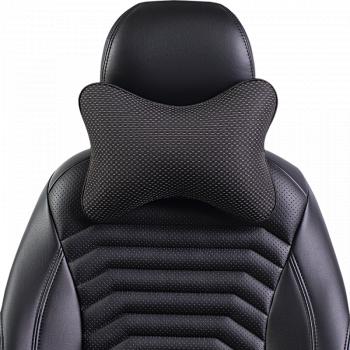 329 р. Подушка-косточка (жаккард) Lord Autofashion   (черный, строчка Ёж белая)  с доставкой в г. Керчь. Увеличить фотографию 7