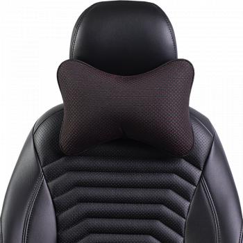 329 р. Подушка-косточка (жаккард) Lord Autofashion   (черный, строчка Ёж красная)  с доставкой в г. Керчь. Увеличить фотографию 6