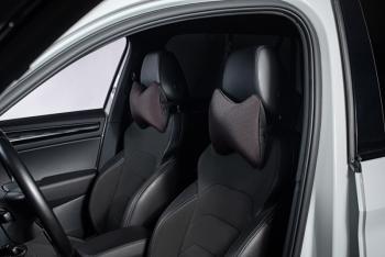 329 р. Подушка-косточка (жаккард) Lord Autofashion   (черный, строчка Ёж красная)  с доставкой в г. Керчь. Увеличить фотографию 2