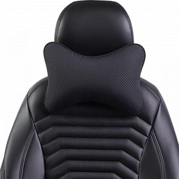 329 р. Подушка-косточка (жаккард) Lord Autofashion   (черный, строчка Ёж синяя)  с доставкой в г. Керчь. Увеличить фотографию 7