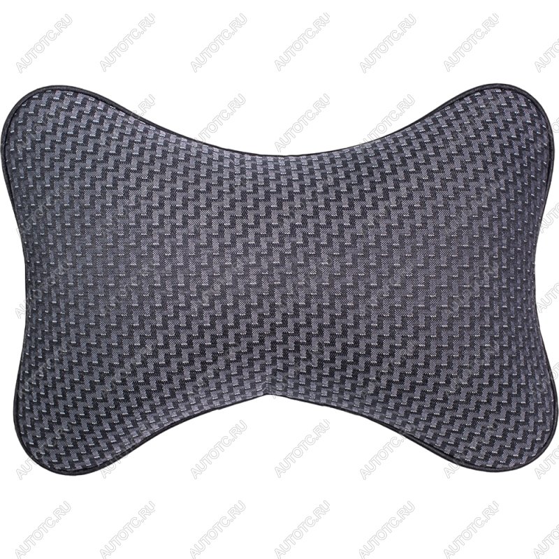 329 р. Подушка-косточка (жаккард) Lord Autofashion   (черный, строчка Зигзаг серая)  с доставкой в г. Керчь