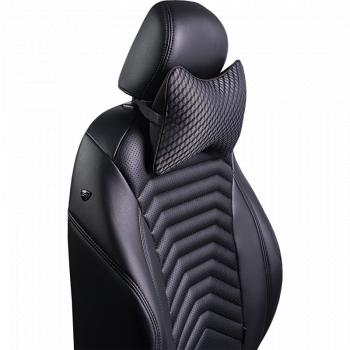 329 р. Подушка-косточка (жаккард) Lord Autofashion   (черный, строчка Ромб 3D серая)  с доставкой в г. Керчь. Увеличить фотографию 4