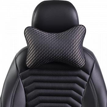 329 р. Подушка-косточка (жаккард) Lord Autofashion   (черный, строчка Ромб 3D серая)  с доставкой в г. Керчь. Увеличить фотографию 7