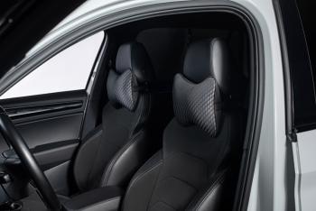 329 р. Подушка-косточка (жаккард) Lord Autofashion   (черный, строчка Ромб 3D серая)  с доставкой в г. Керчь. Увеличить фотографию 2