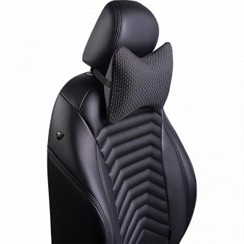 329 р. Подушка-косточка (жаккард) Lord Autofashion   (черный, строчка Сеул серая)  с доставкой в г. Керчь. Увеличить фотографию 6