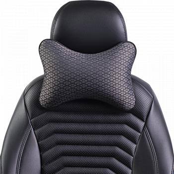 329 р. Подушка-косточка (жаккард) Lord Autofashion   (черный, строчка Соты серая)  с доставкой в г. Керчь. Увеличить фотографию 4